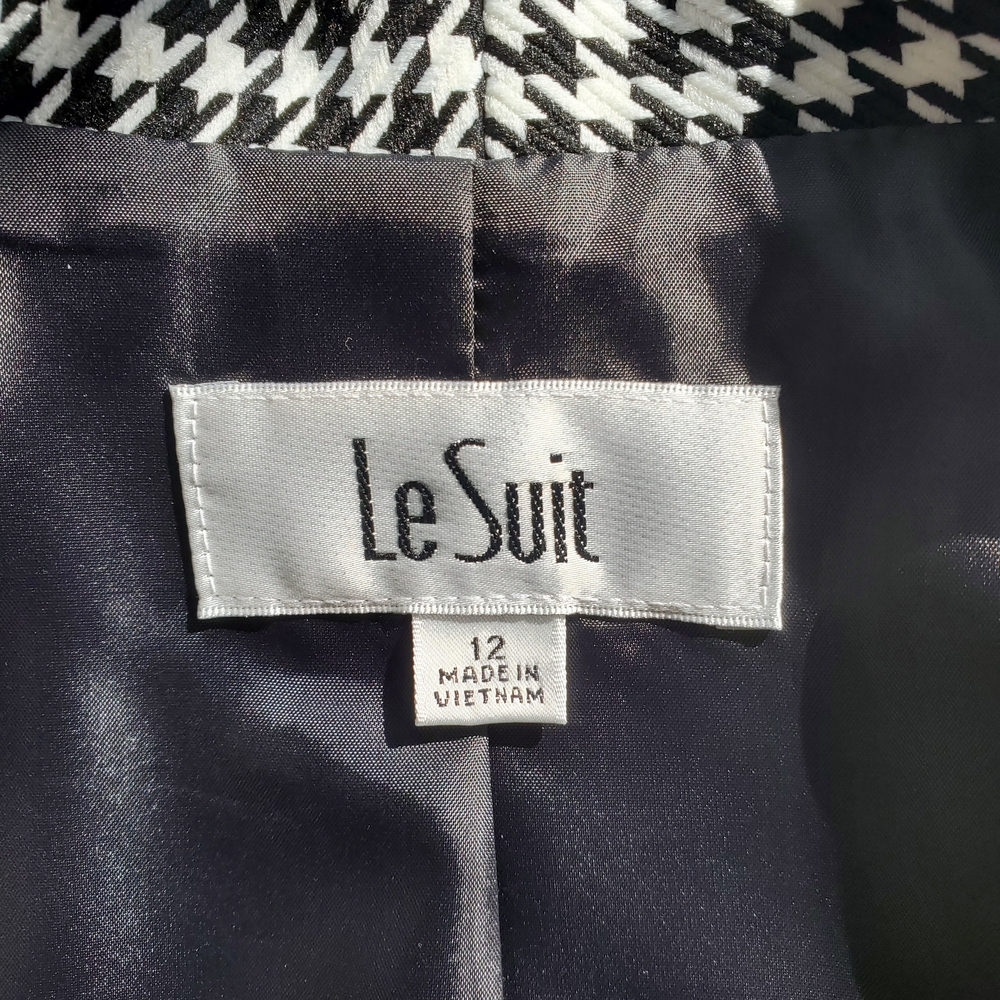 Le Suit Women's Houndstooth Blazer and Skirt Set (Size 12) - Picture 7 of 15